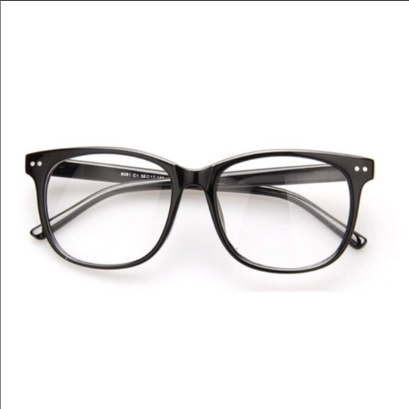 Black Frame Clear Lens Glasses NWOT - Picture 2 of 6